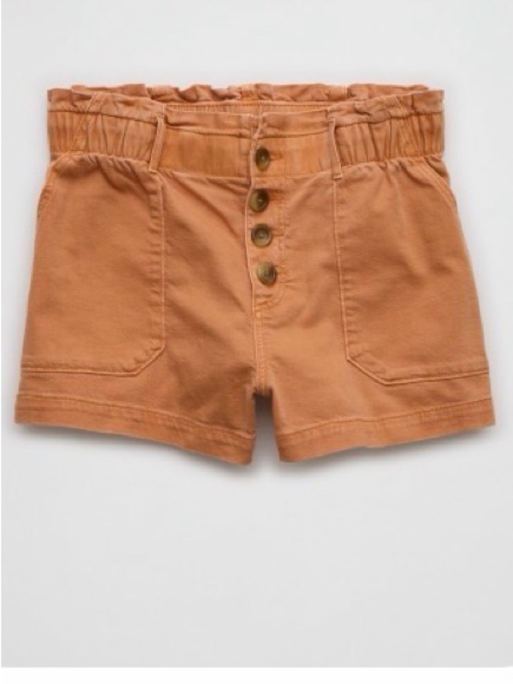 American Eagle Dreamy Drape Paperbag Mom Short Rusty Peach Size 4 NWT